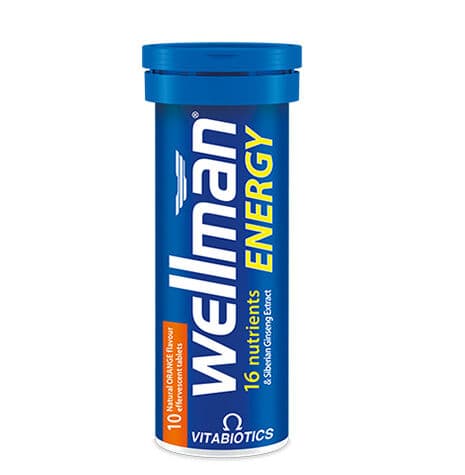 Vitabiotics فيتابيوتكس ويلمان إنرجي بنكهة البرتقال، 10 أقراص فوارة