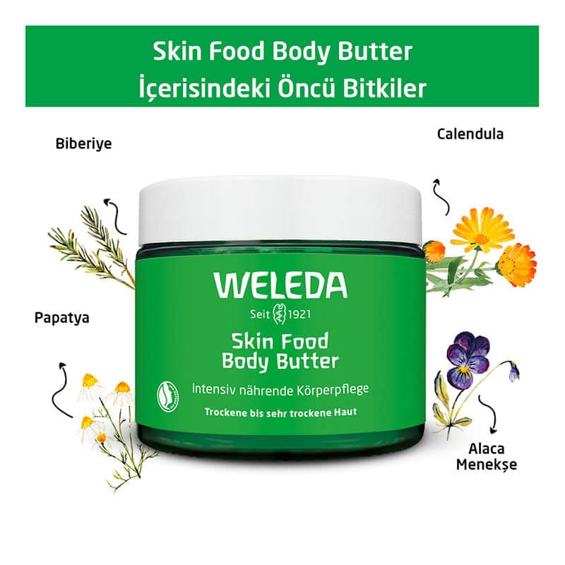 Weleda كريم العناية بالجسم العضوي من ويليدا سكين فود، 150 مل - 3