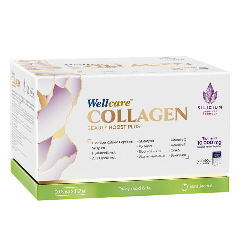Wellcare ويلكير كولاجين بيوتي بوست بلس 10,000 مجم 30 كيس بنكهة التفاح
