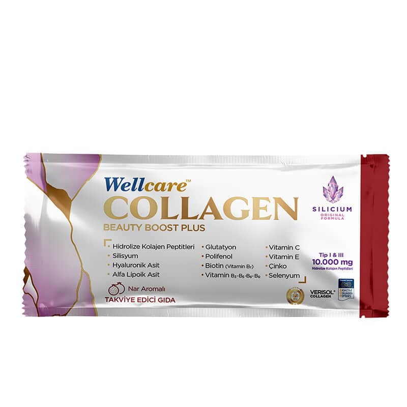 Wellcare ويلكير كولاجين بيوتي بوست بلس 10,000 ملغ 30 كيس بنكهة الرمان - 2