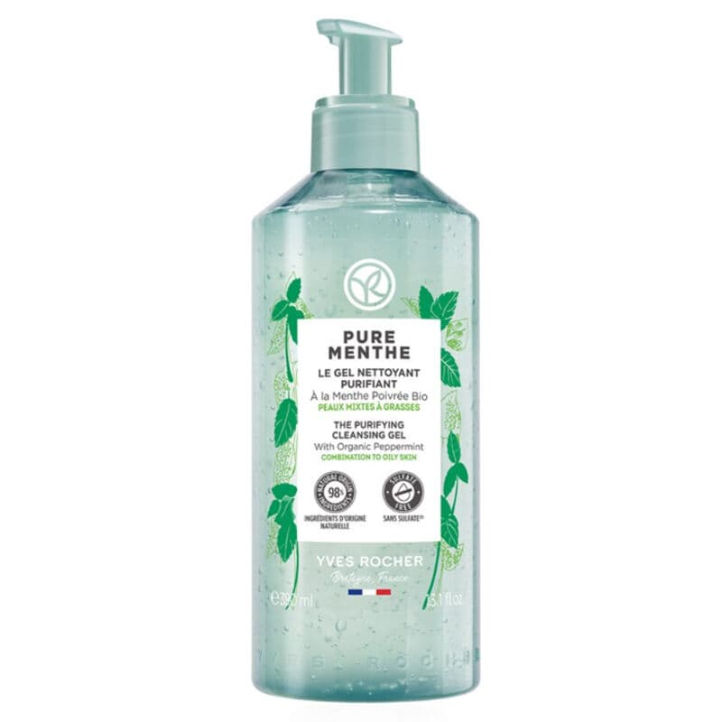 Yves Rocher جل غسول الوجه المطهر للمسام بخلاصة النعناع النقي من إيف روشيه، 390 مل