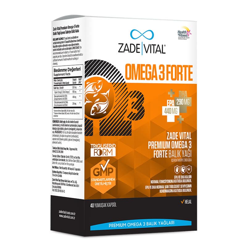 Zade Vital زاد زيت السمك أوميغا 3 فورت، 40 كبسولة ناعمة