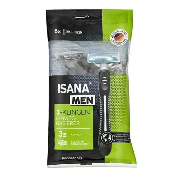 Isana شفرات حلاقة إيزانا للرجال 3 شفرات، 8 قطع