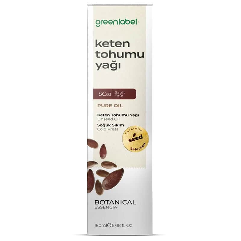 Greenlabel زيت بذور الكتان العضوي من جرين ليبل، ١٨٠ مل أوميغا ٣ وألياف