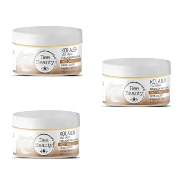 Bee Beauty كريم الوجه بالكولاجين من حليب الماعز من بي بيوتي، 3 × 50 مل