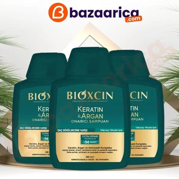 Bioxcin شامبو بيوكسين كيراتين وأرغان لإصلاح الشعر 3 × 300 مل