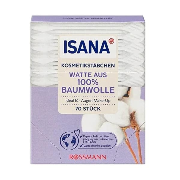 Isana مسحة تنظيف مستحضرات التجميل من إيزانا، 70 قطعة