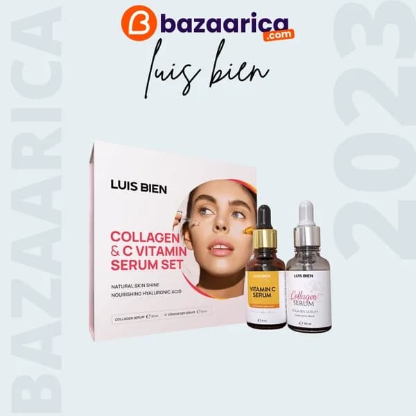 Luis Bien مجموعة لويس بيان سيروم كولاجين و20% فيتامين سي: سيروم كولاجين 30 مل + سيروم فيتامين سي 30 مل