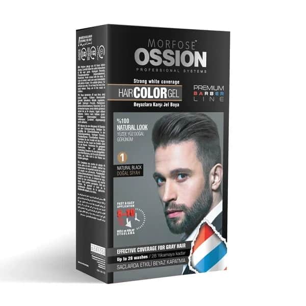 Ossion جل الشعر للرجال من أوسيون بي آر باربر، لون أسود طبيعي رقم 1، 40 مل