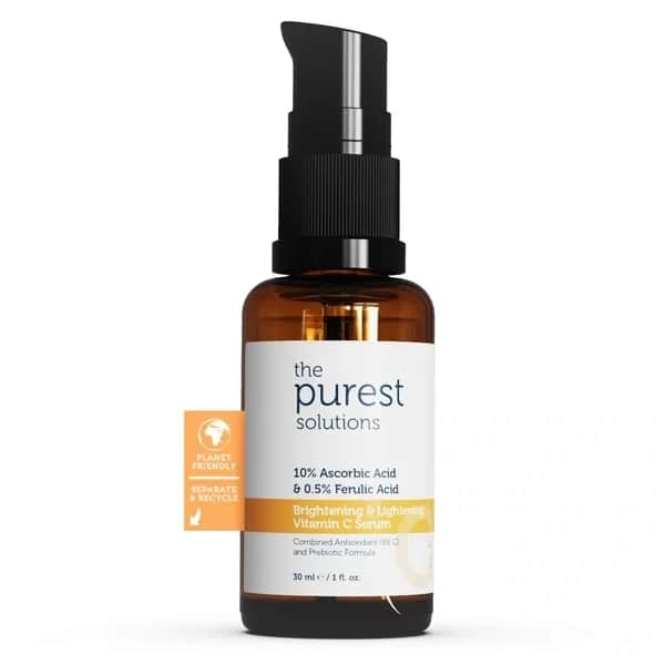 The Purest Solutions سيروم فيتامين سي ومُوَازِن لون البشرة المُفتِّح (10% حمض الأسكوربيك و0.5% حمض الفيروليك)