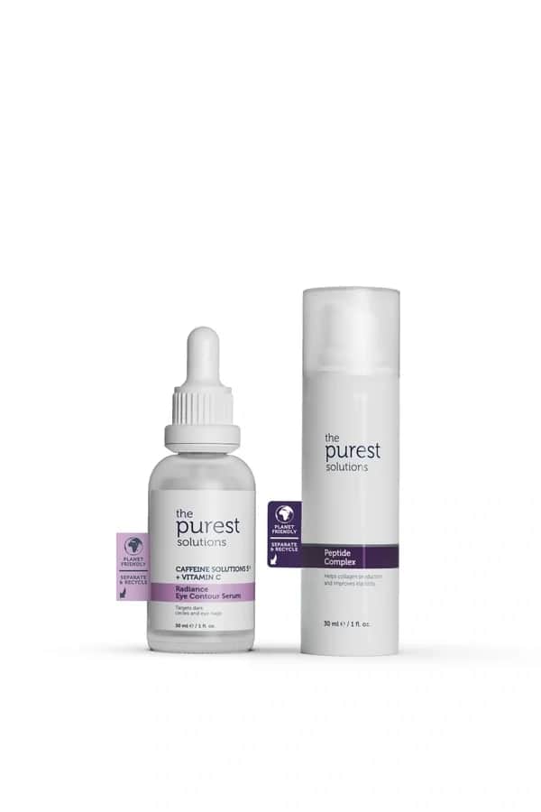 The Purest Solutions مجموعة العناية بالعينين المُنعشة والمضادة للشيخوخة مع الببتيدات والكافيين