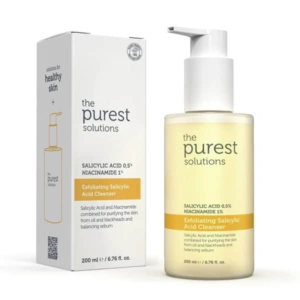 The Purest Solutions منظف مقشر بحمض الساليسيليك من أنقى الحلول 0.5% حمض الساليسيليك، 1% نياسيناميد