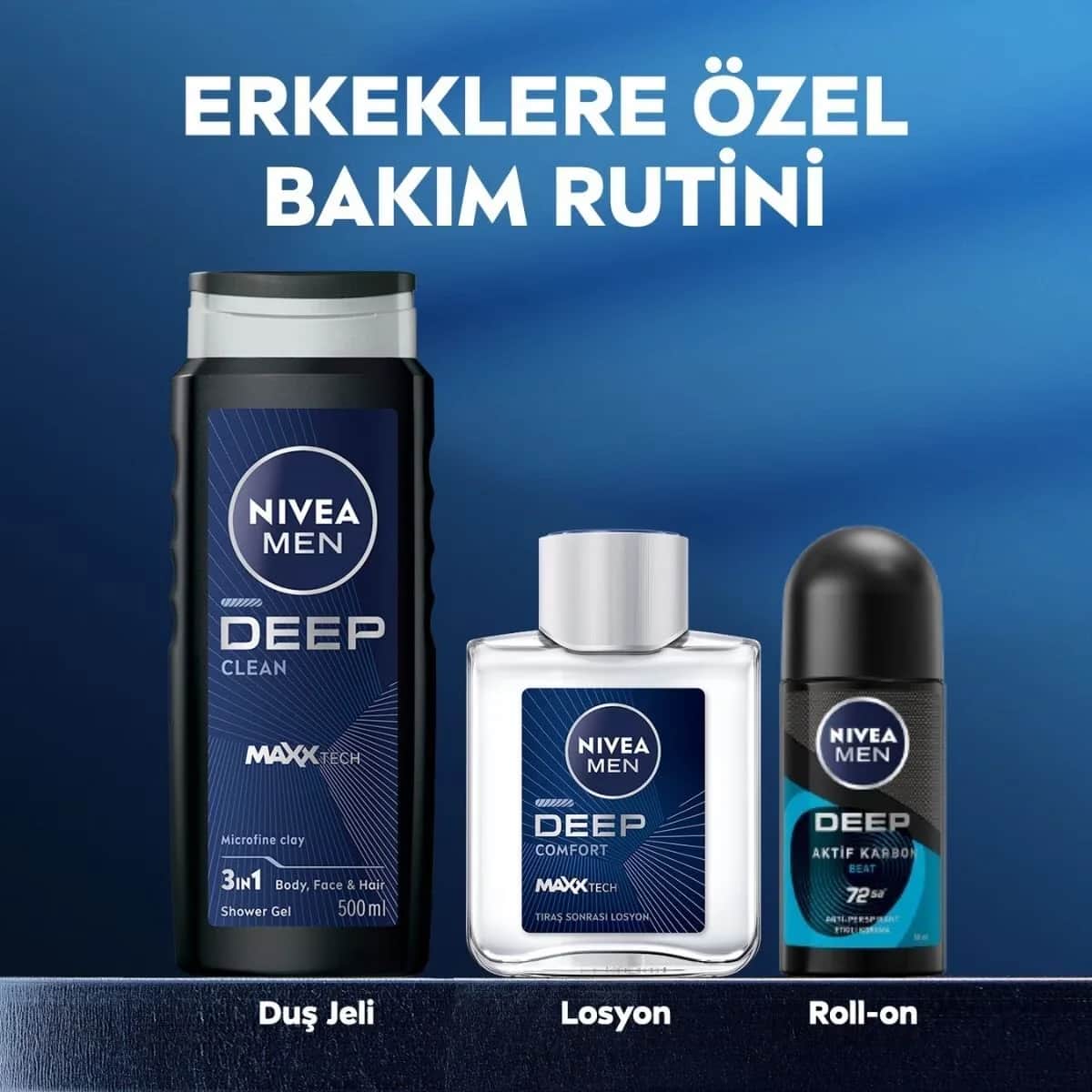 Роликовый дезодорант Nivea Men Deep Beat с черным углем 50 мл