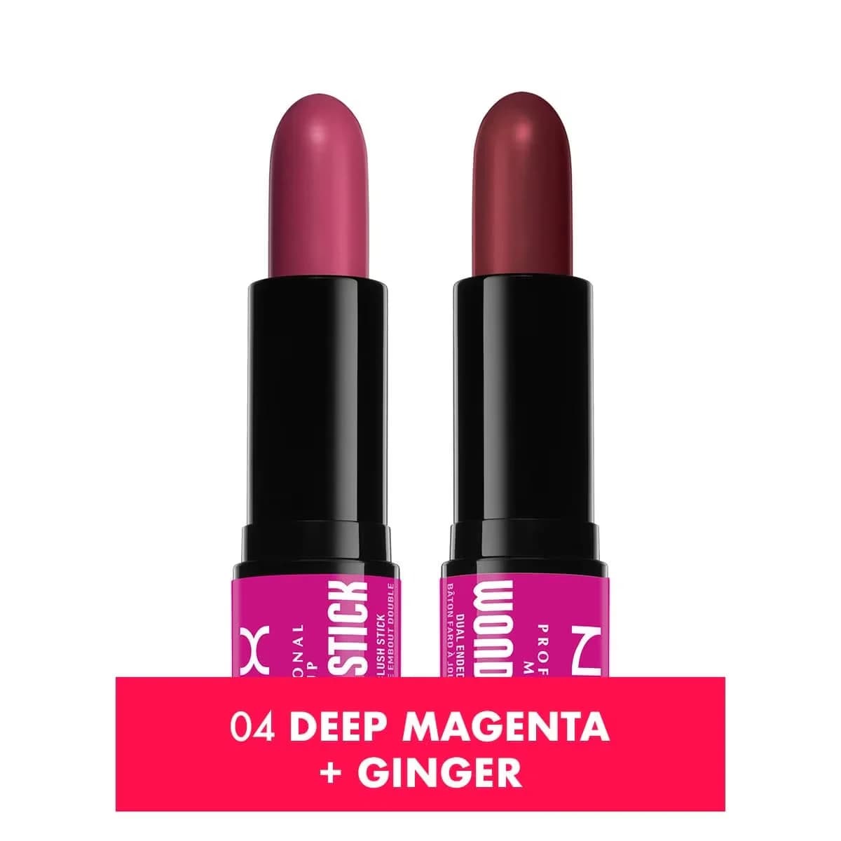 NYX عصا أحمر الخدود الكريمية مزدوجة الجوانب من نيكس بروفيشنال ميك أب وندر، لون أرجواني داكن وأحمر خدود زنجبيل