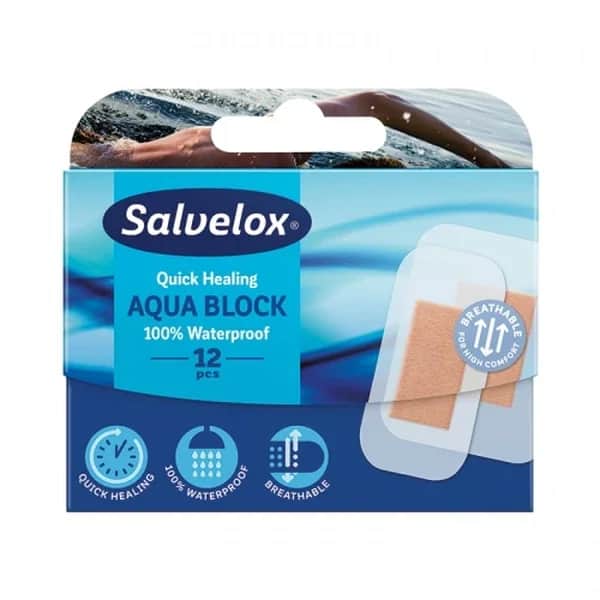 Salvelox Aqua Block Waterproof Band-aid 12 pcs