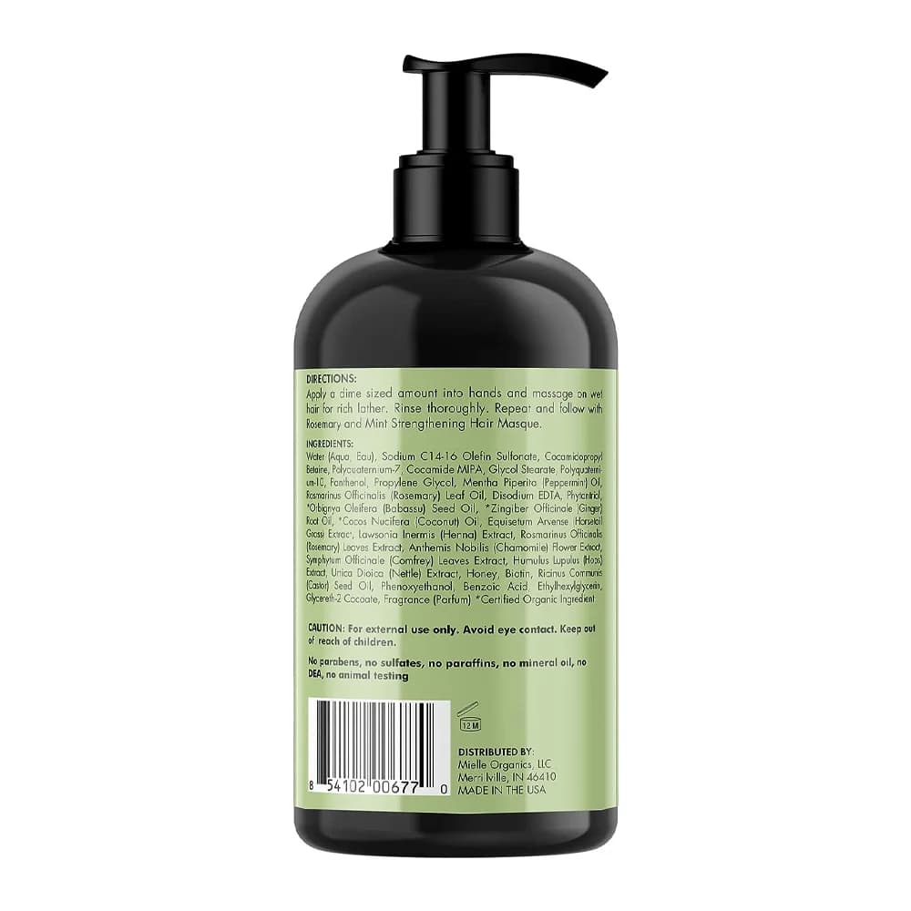 Mielle Organics شامبو مقوي للشعر بإكليل الجبل والنعناع ميلي أورجانيكس 355 جرام