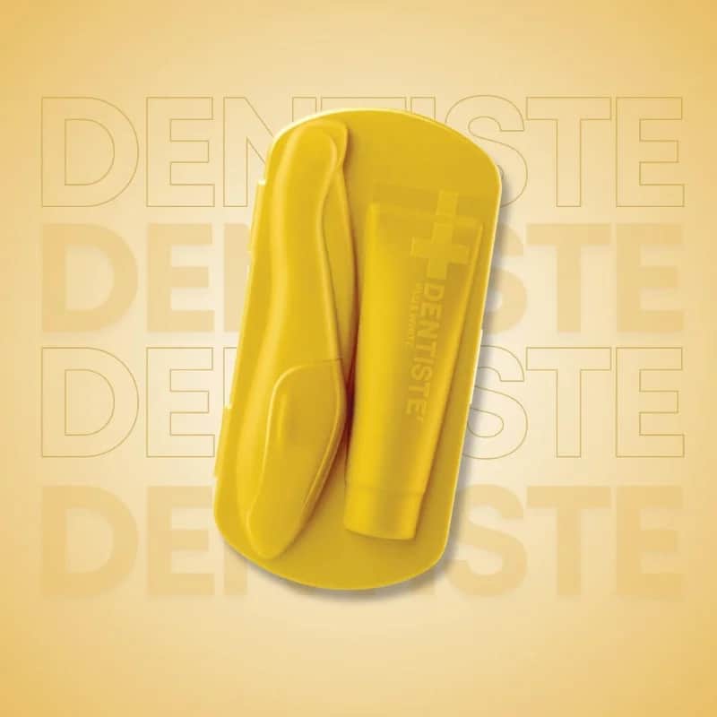 Dentiste مجموعة العناية بالفم دينتيست بوكيت برو للسفر باللون الأصفر
