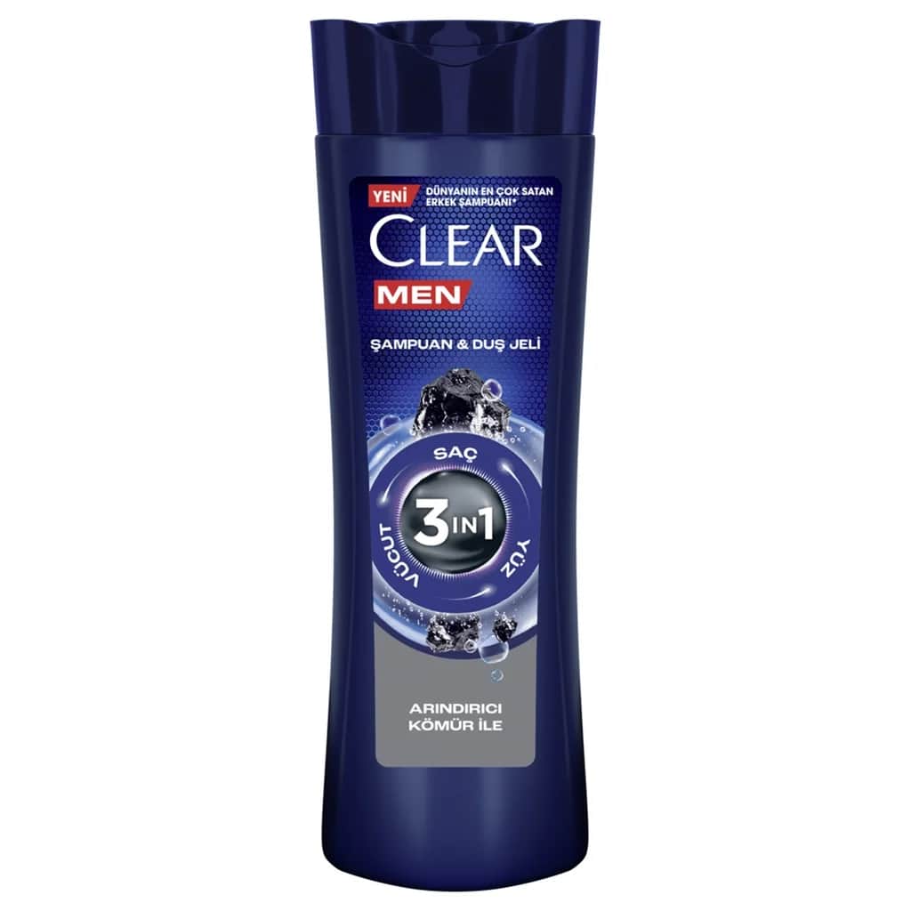 Clear شامبو وجل استحمام 3 في 1 من كلير مين برائحة الفحم المنقي 350 مل