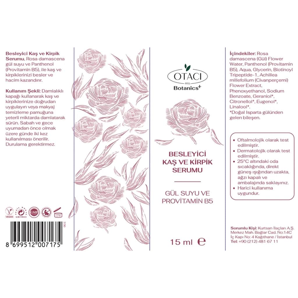 Otacı Nährendes Augenbrauen- und Wimpernserum 15 ml - Wachstum fördern