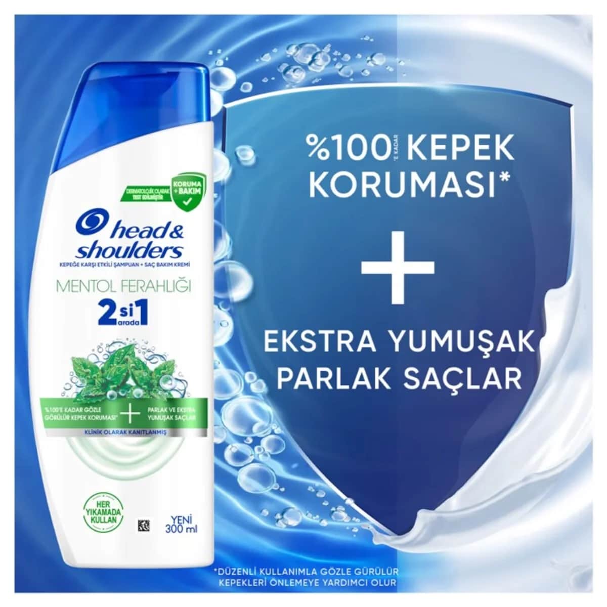 Head & Shoulders شامبو هيد آند شولدرز ٢ في ١ برائحة المنثول المنعشة ٣٠٠ مل للتحكم في القشرة