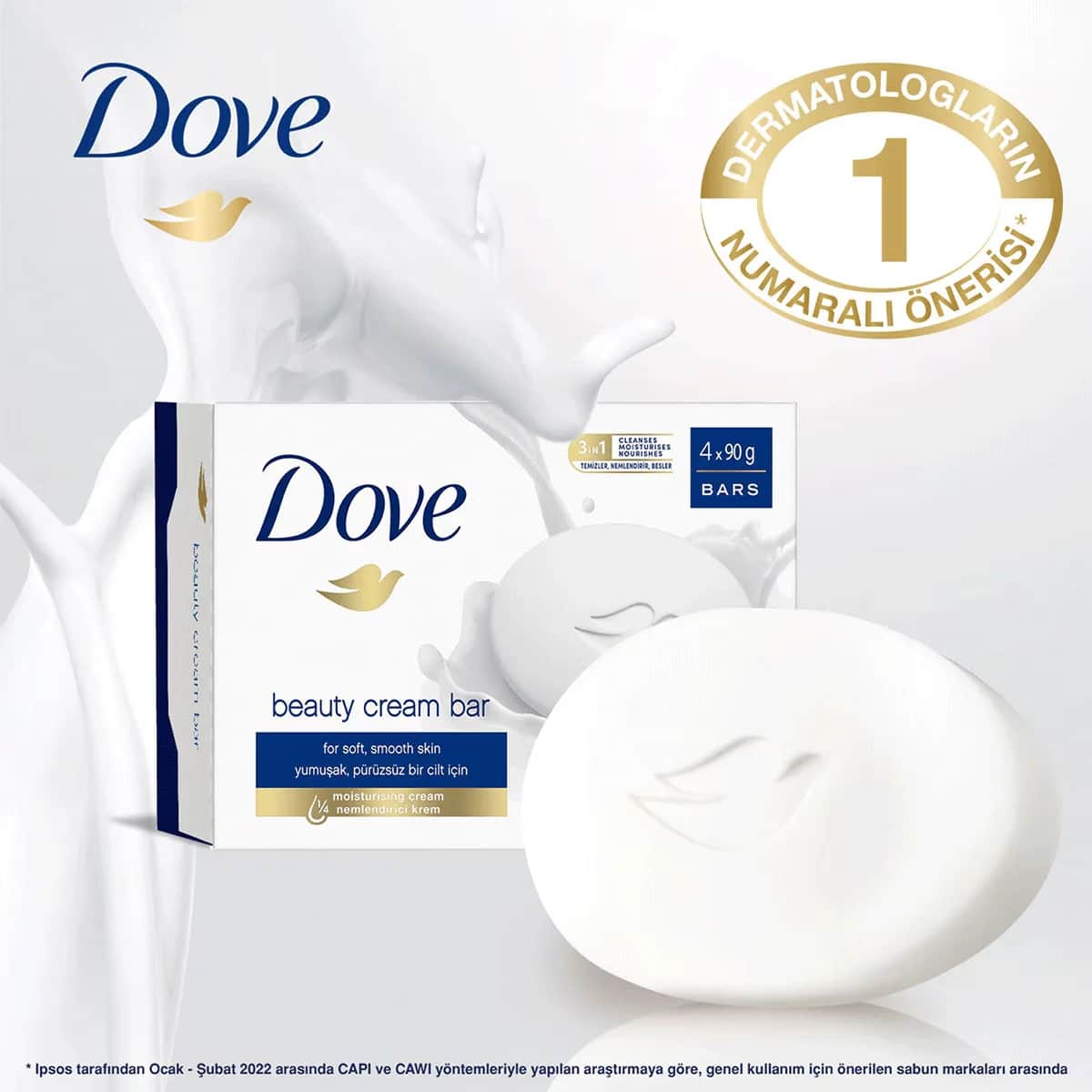 Крем-мыло Dove Красота Оригинальное Увлажняющее 4 x 90 г