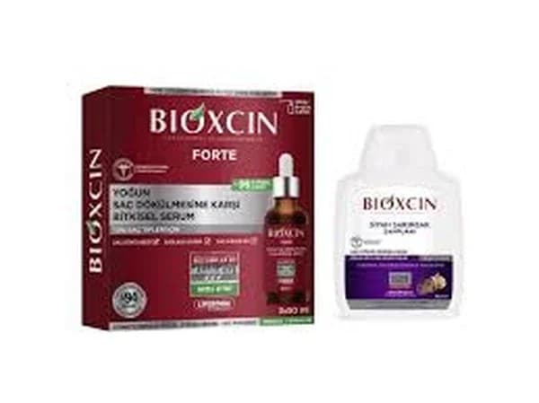 Bioxcin سيروم بيوكسين فورتيه 3 × 50 مل + شامبو بيوكسين بالثوم الأسود 300 مل