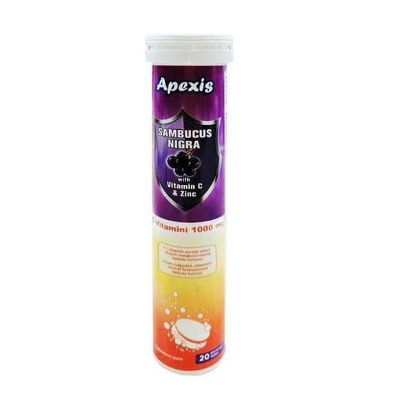 Apexis Sambucus Nigra Vitamin C 20 effervescent Tablets