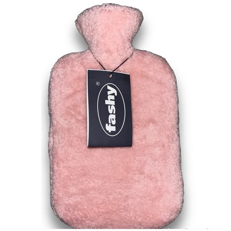 Fashy Pink Plush Covered Hot Water Bottle Thermofor - 2 l