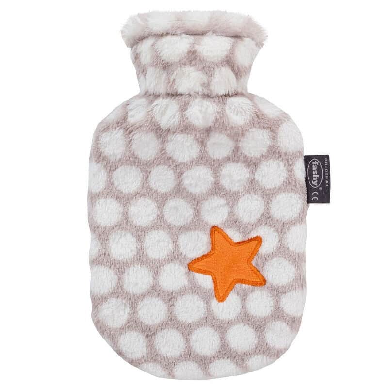 Fashy Children's Hot Water Bag With Thermophor Cover - Spotted Orange Star 0.8 l