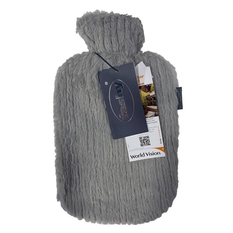 Fashy Thermofor Covered Fur Hot Water Bottle - Gray 2 l