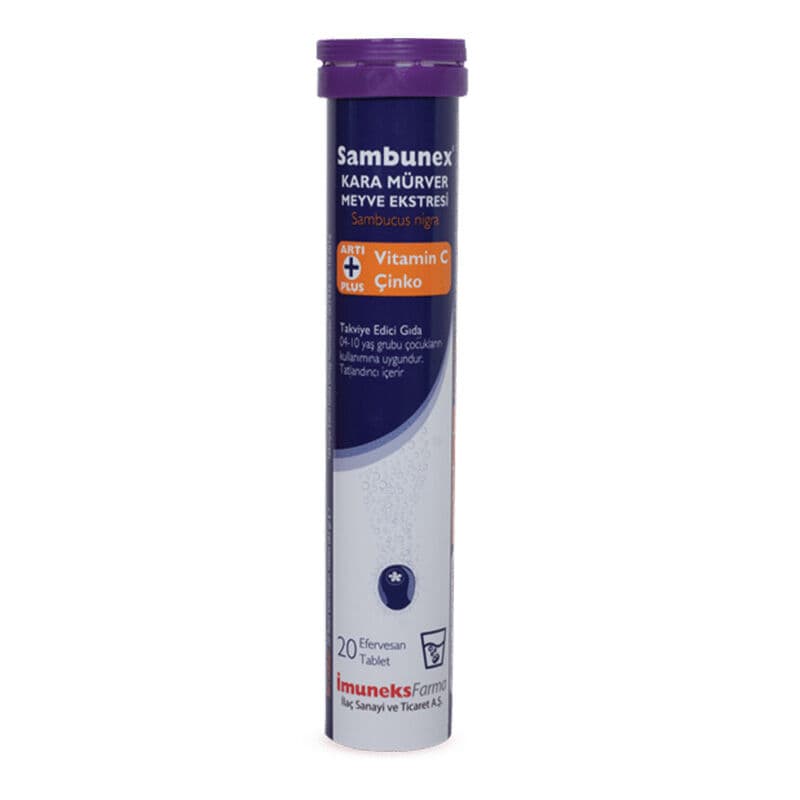İmuneks Sambunex Black Elderberry Fruit Extract Food Supplement 20 effervescent Tablets