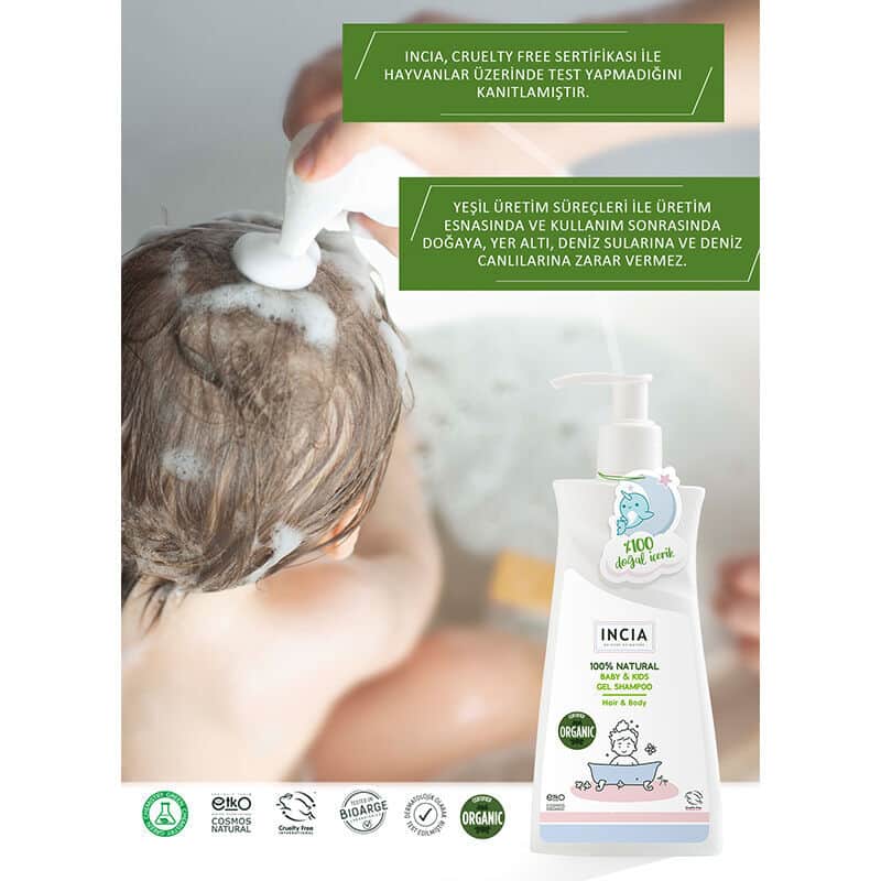 INCIA Naturgel Shampoo für Kinderhaare und Körper 350ml