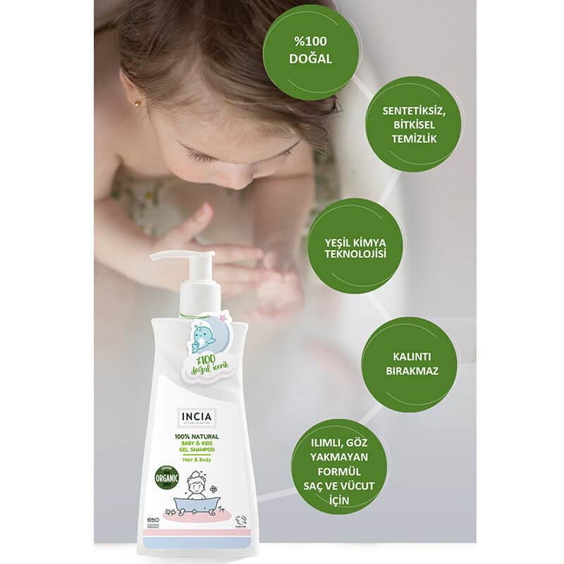INCIA Naturgel Shampoo für Kinderhaare und Körper 350ml