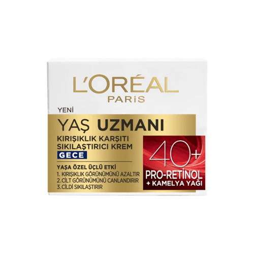 L'Oreal Paris كريم ليلي مضاد للتجاعيد وشد البشرة من لوريال باريس إيج إكسبيرت 40+ 50 مل
