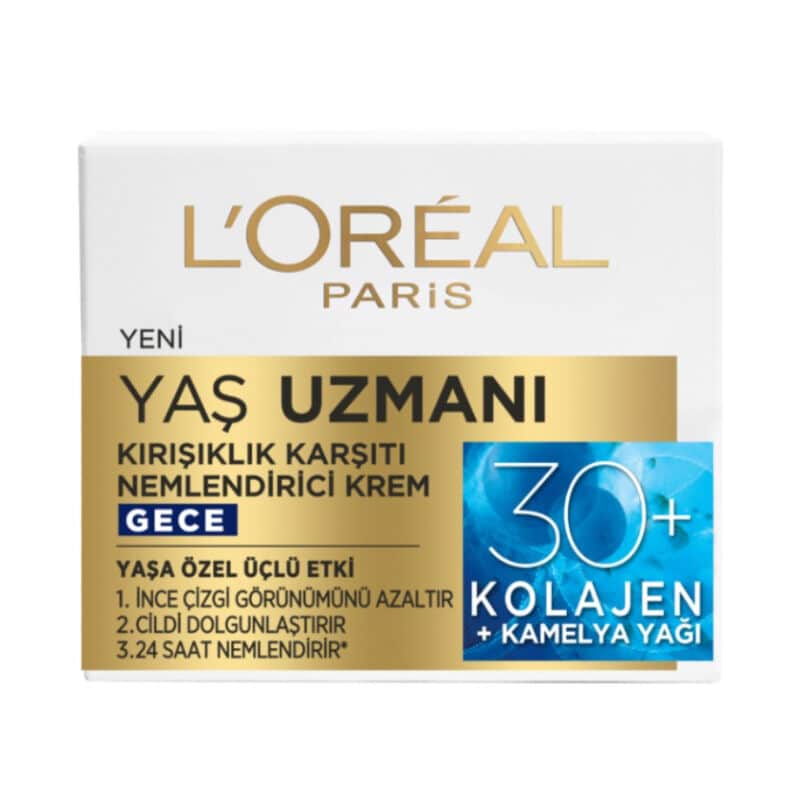 L'Oreal Paris كريم ليلي مرطب مضاد للتجاعيد من لوريال باريس إيج إكسبيرت 50 مل