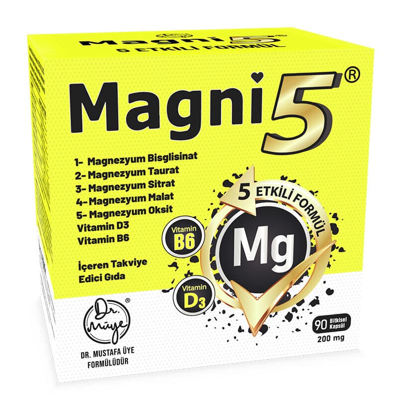 Food Supplement Containing Magni5 magnesium Vitamin D3 b6 90 capsules