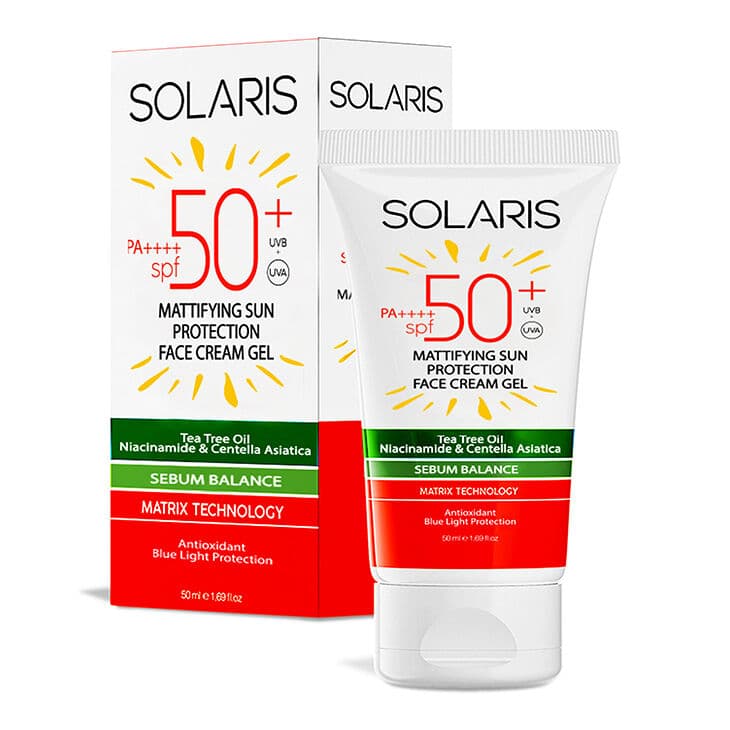 Solaris Spf 50 sunscreen Mattifying Gel Face Cream 50 ml