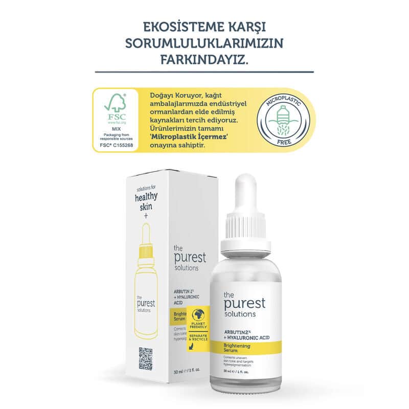 The Purest Solutions Arbutin 2% & Hyaluronic Acid Serum 30ml