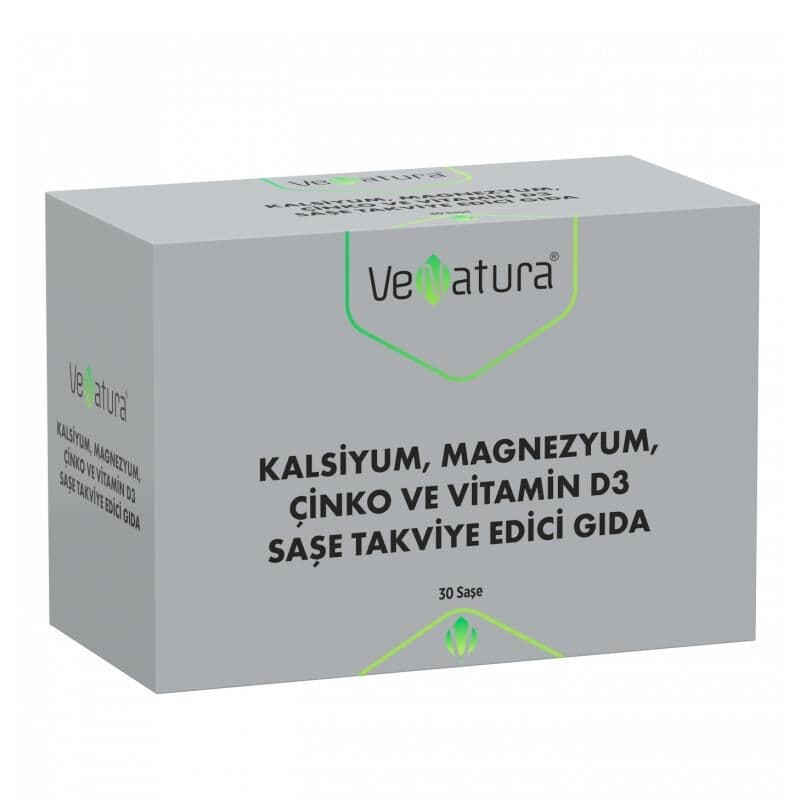 Venatura Calcium, Magnesium, Zinc And Vitamin D3 sachet Supplementary Food 30 sachets
