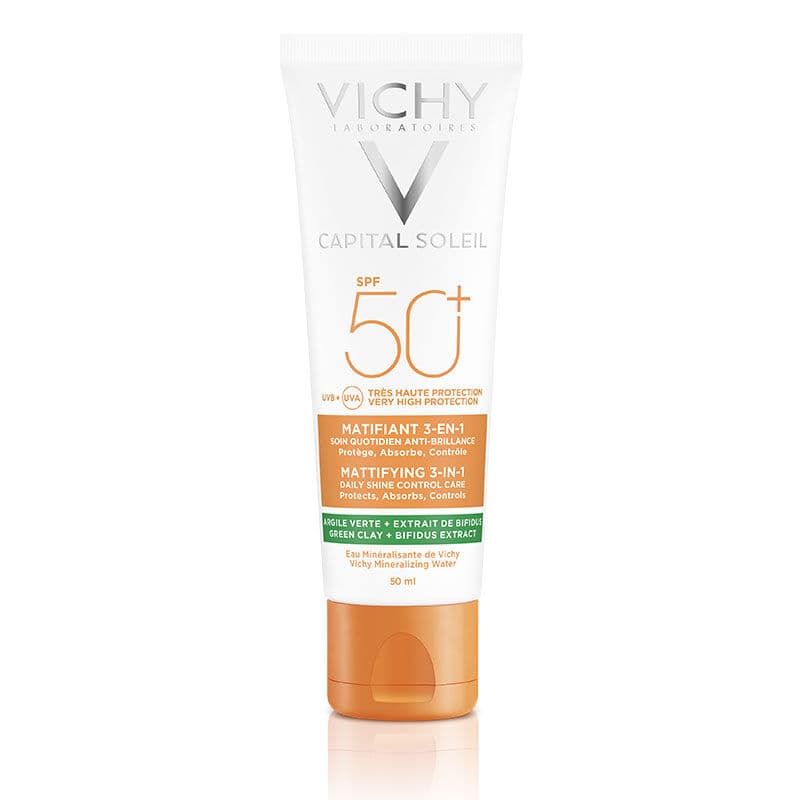 Vichy كريم فيشي كابيتال سولاي للوجه بعامل حماية من الشمس 50+ ومزيل لمعان 50 مل