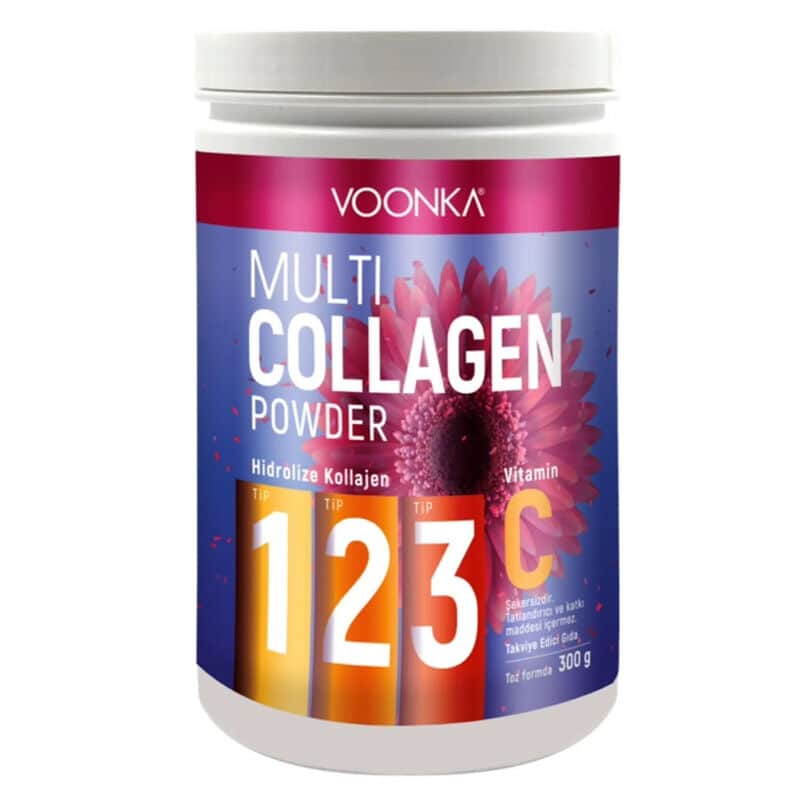 Voonka Hydrolysiertes Multi-Kollagenpulver mit Vitamin C - 300g