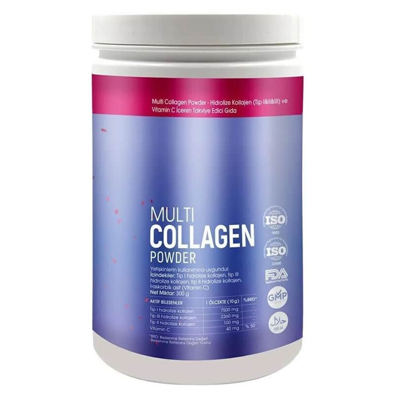 Voonka Hydrolysiertes Multi-Kollagenpulver mit Vitamin C - 300g