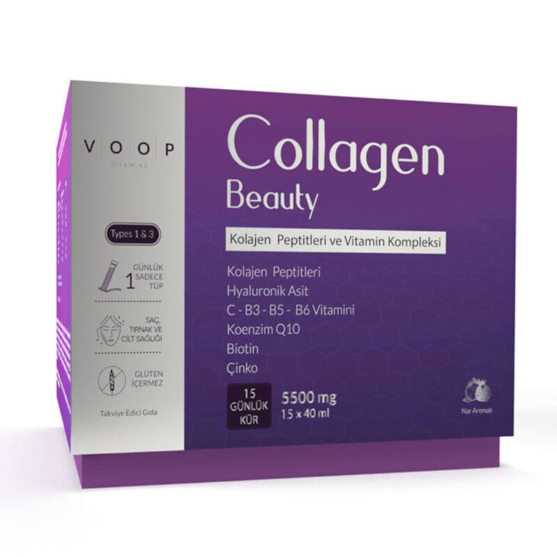Voop Collagen Beauty Pomegranate Flavored Collagen 5500 mg - 15 liquid Tubes