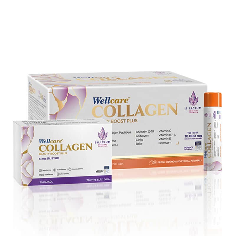 Wellcare Collagen Beauty Boost 10,000 mg 30 tubes And 30 capsules (blackcurrant And Orange Flavor)
