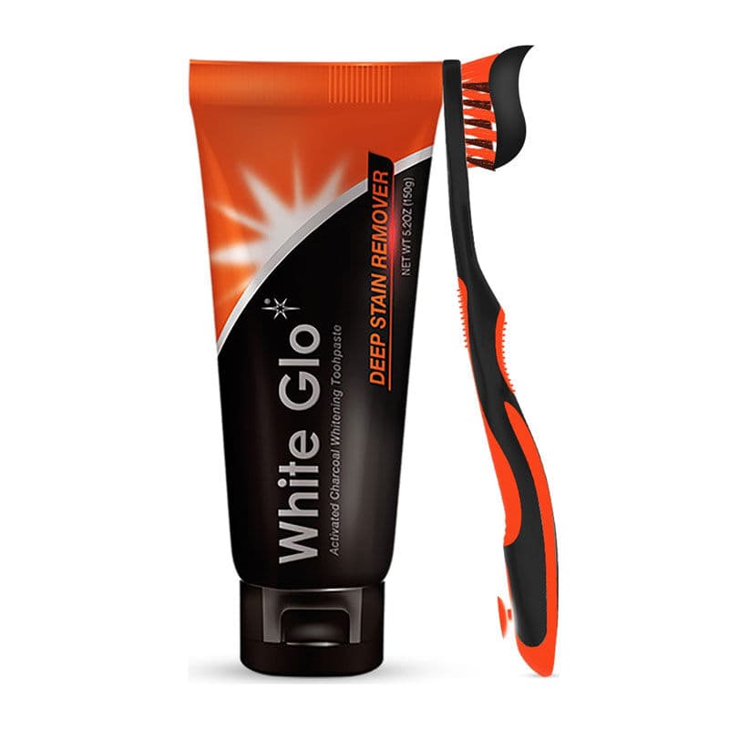 White Glo Stain Remover Whitening Toothpaste 100 ml - Toothbrush Gift