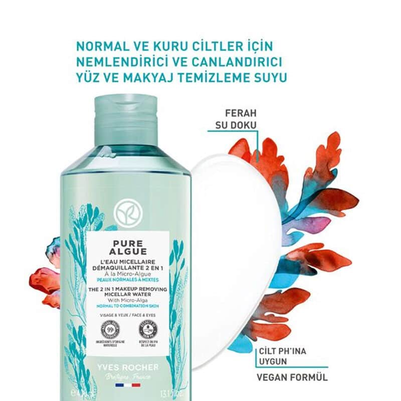 Yves Rocher Pure Algue Moisturizing And Refreshing Face And Make-up Cleansing Water 400 ml