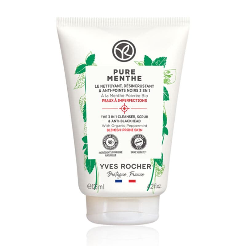 Yves Rocher Pure Menthe Peeling Face Wash Gel 125 ml