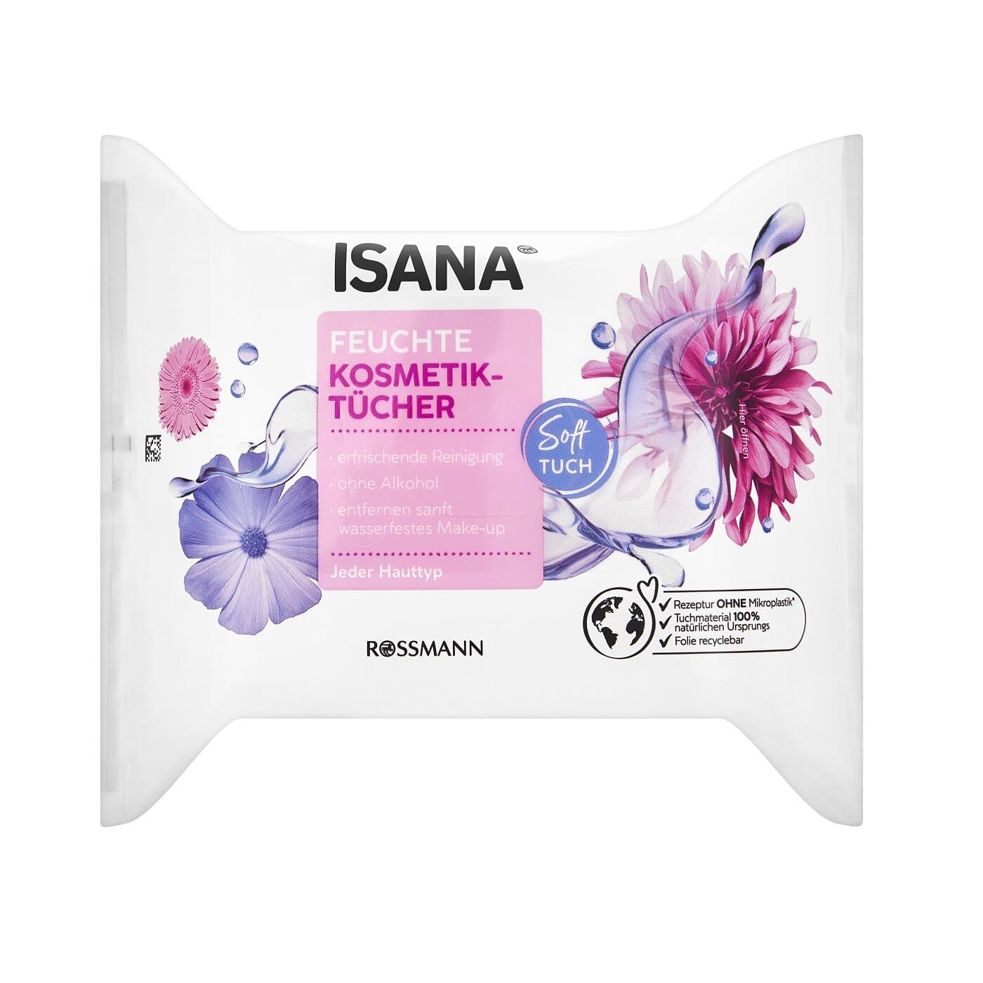 Влажные косметические салфетки Isana 25 шт