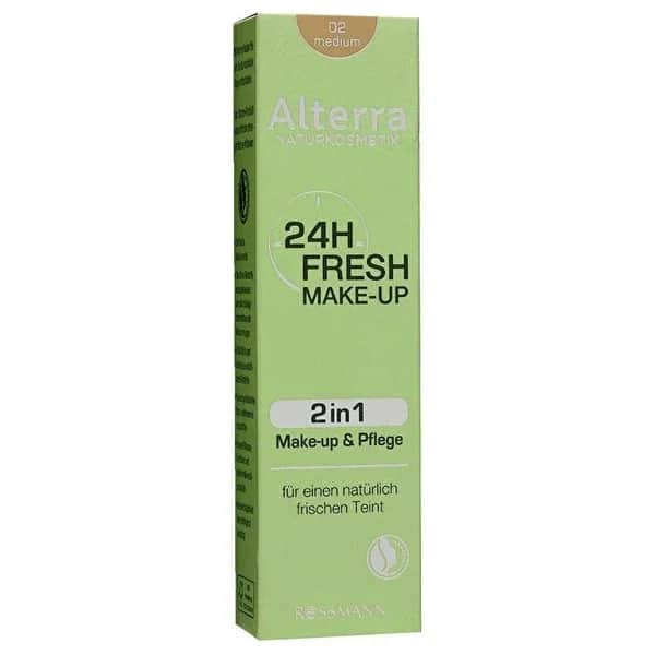 Alterra Foundation 24 Fresh 02 Medium 30 ml - Feuchtigkeitsspendend, Unterstützung der Hautbarriere