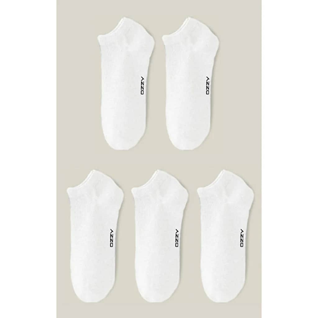 Ozzy Socken Herren 5er-Pack nahtlose Baumwoll-Sneaker-Socken - Weiß